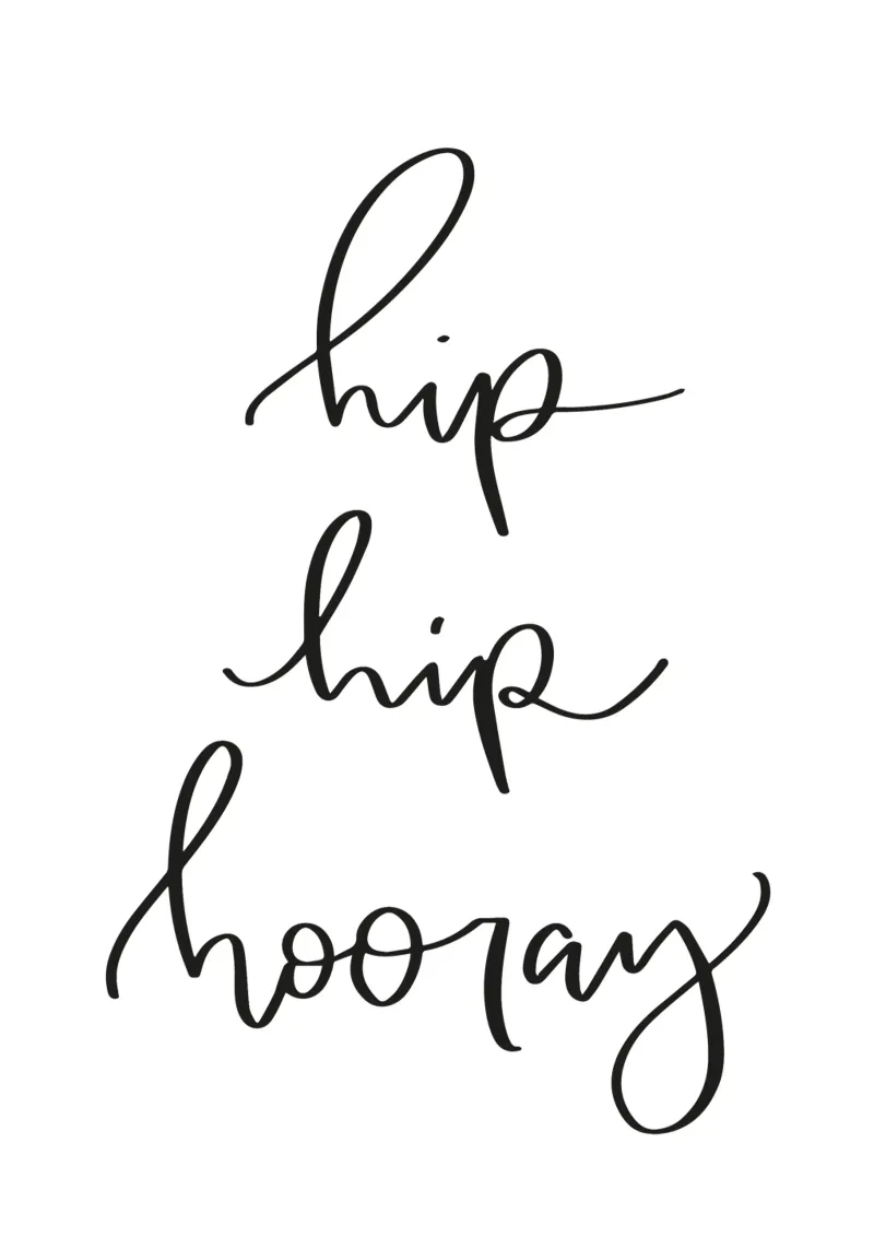 hip hip hooray poster with plastic frame by julianas.letterei