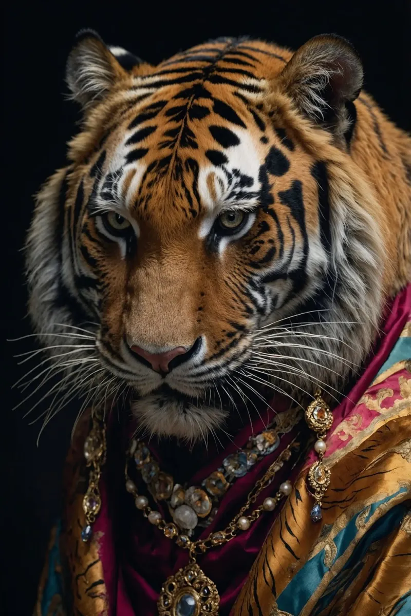 Strisce maestose: La tigre reale alluminio dibond da Beasts of Nobility