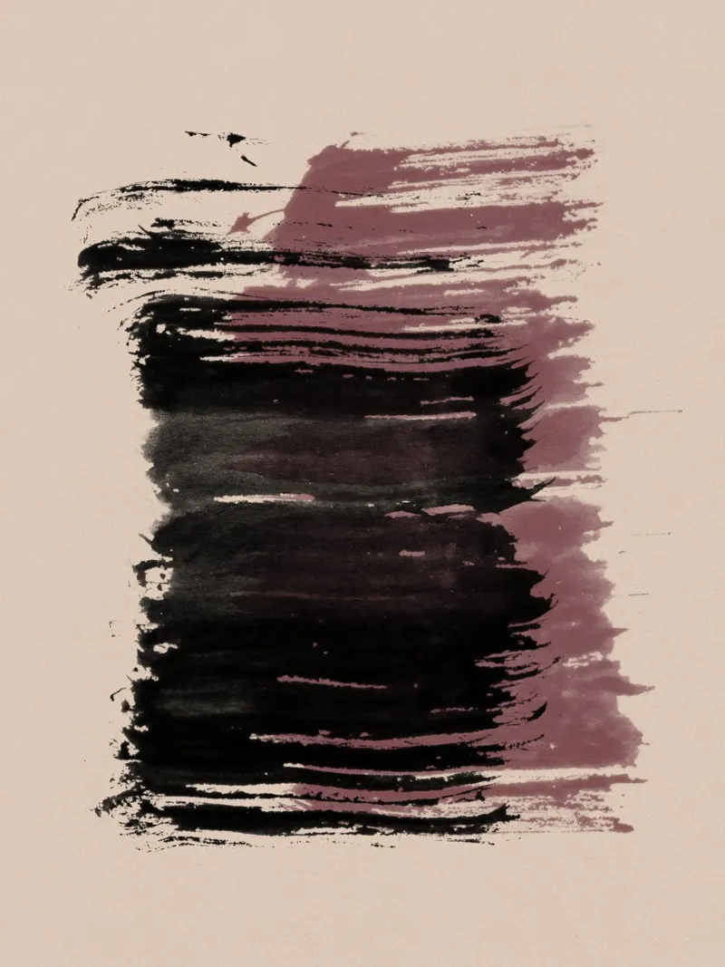 Strokes 10 | Black & Maroon Brush Stroke Abstract alluminio dibond da sabidussi