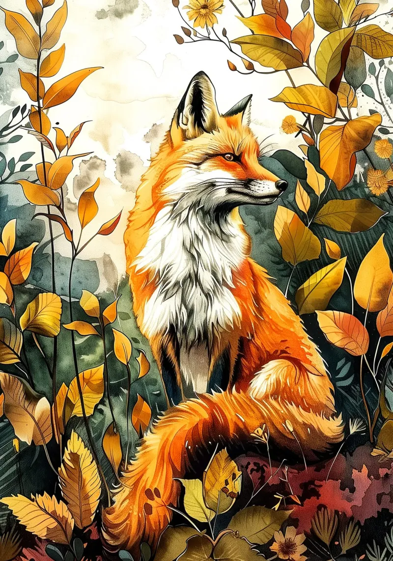 Kleiner Ingwerfuchs Tierkunst Hahnemühle von Justyna Jaszke JBJart