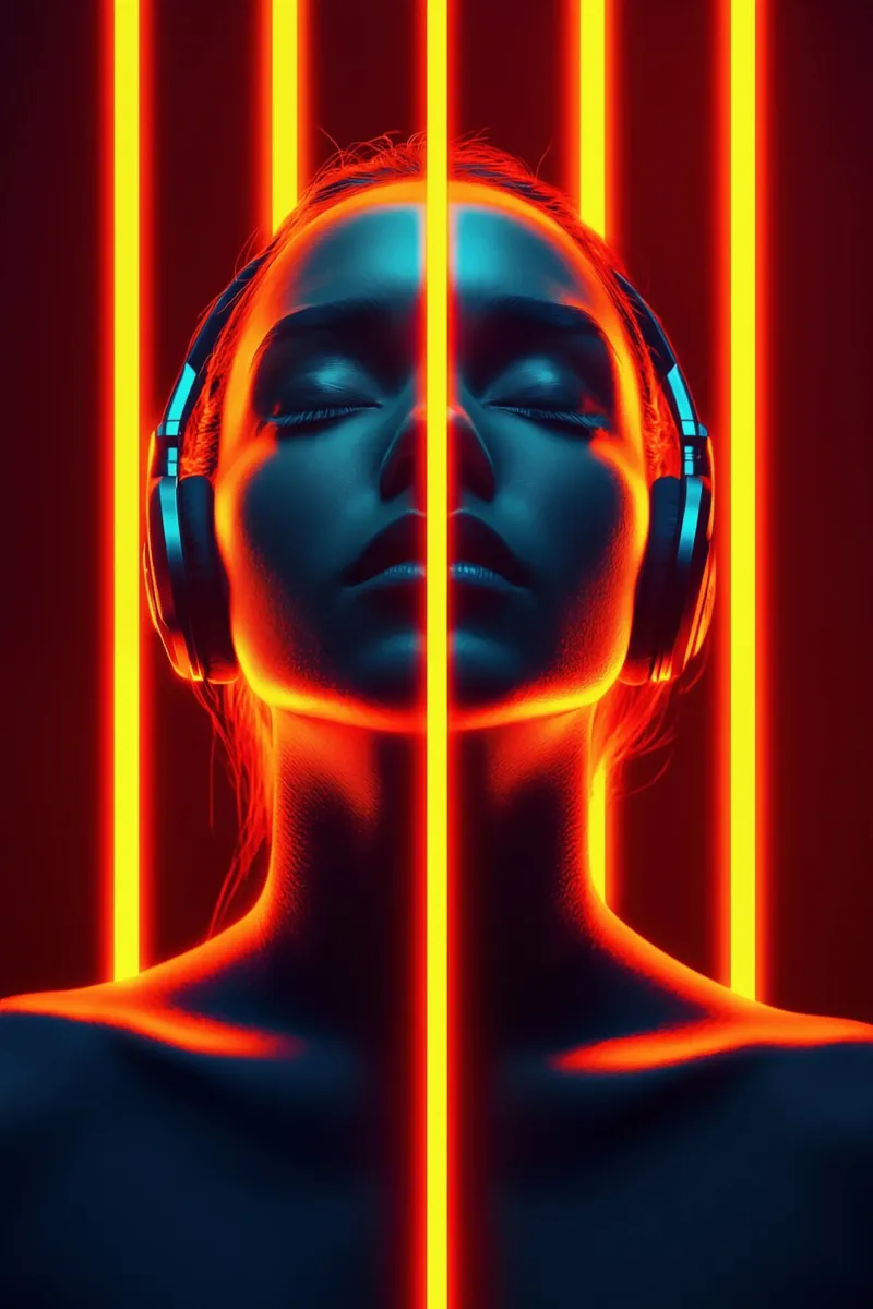 Misticismo digitale | musica, techno, gioco, neon carta hahnemühle da Autofocus