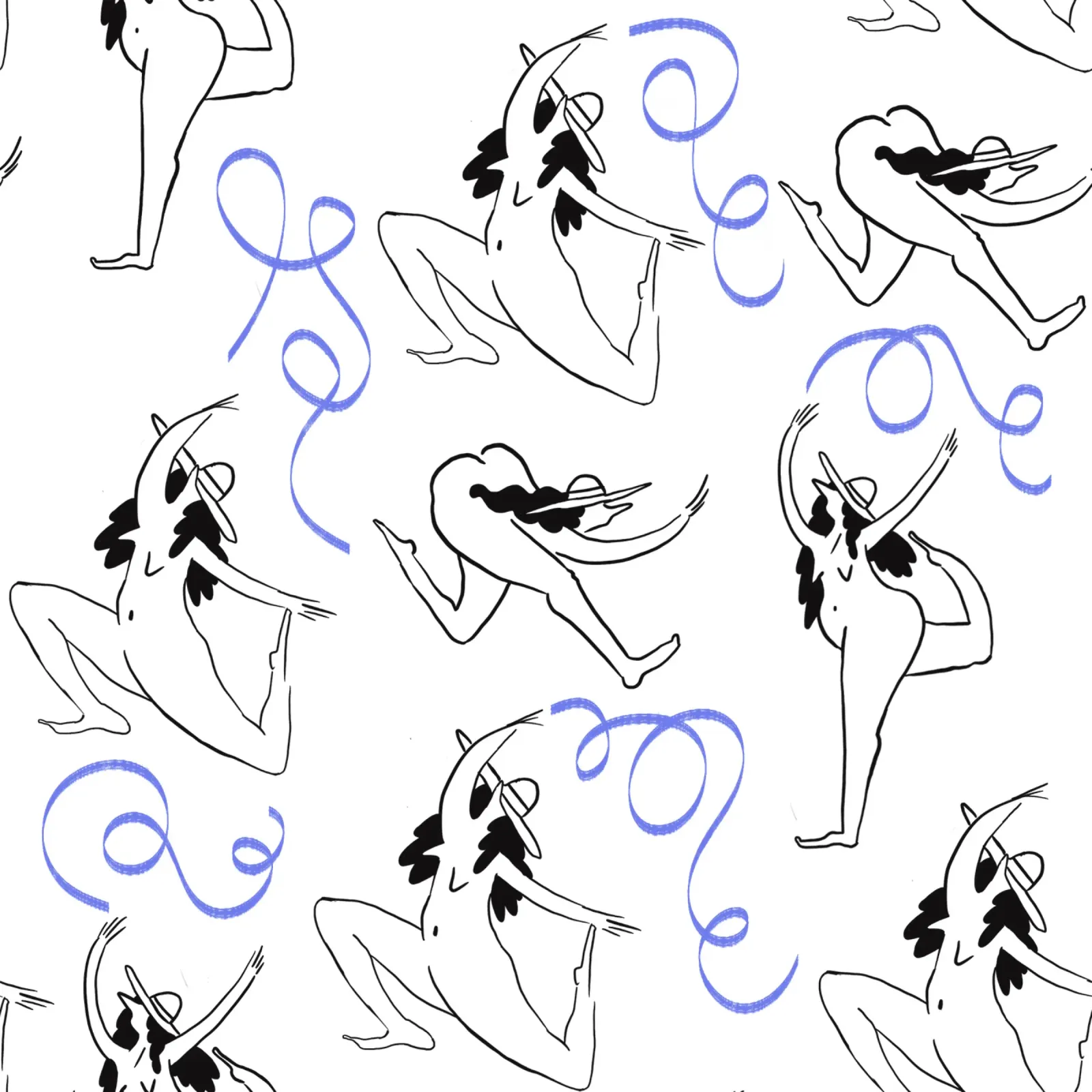 Dancing Women Poster mit Aluminium Rahmen von Studio Fiamma