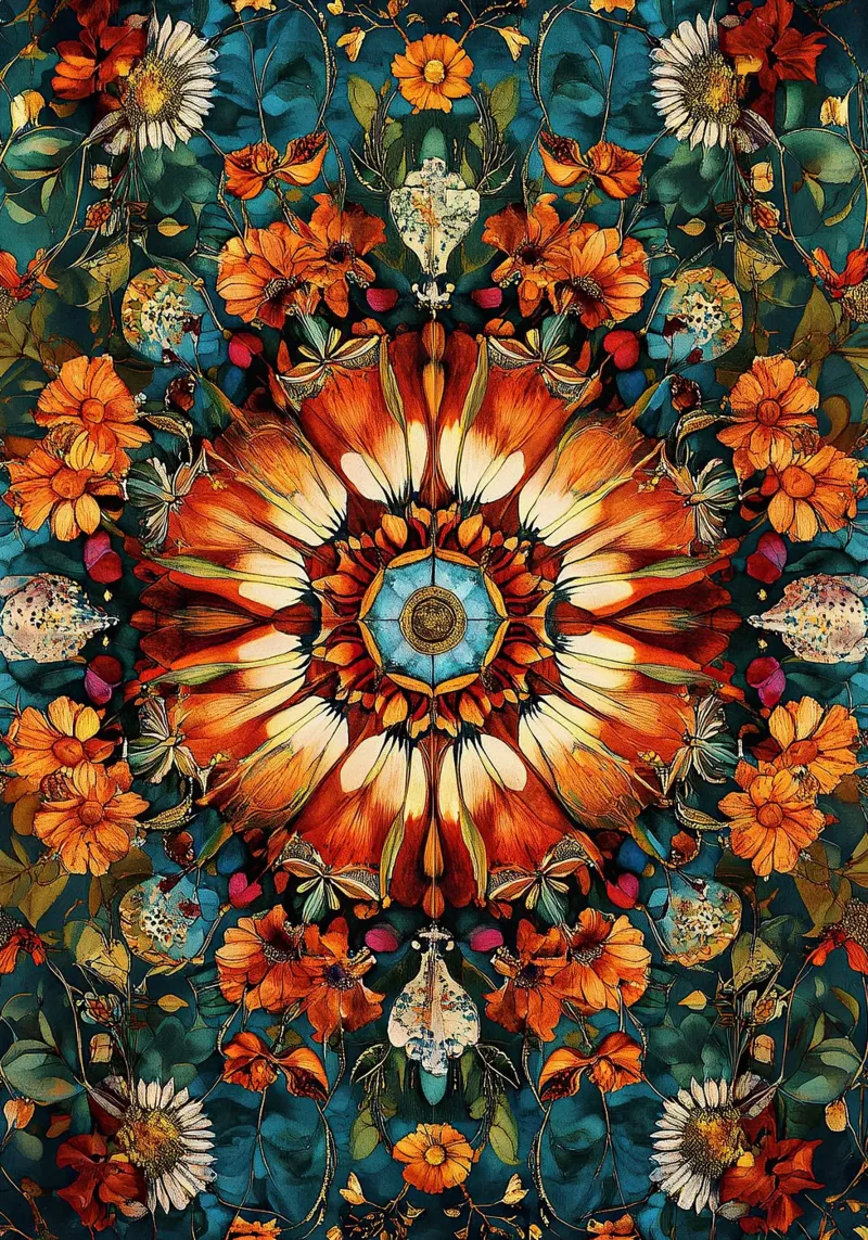 William Morris "Echoes of Nature: Morris’s Floral Legacy" poster con telaio in alluminio da Nikis Art Studio