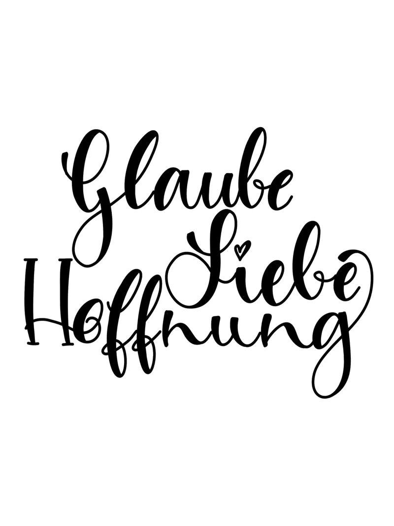 Glaube Liebe Hoffnung alluminio dibond da Letters of Love