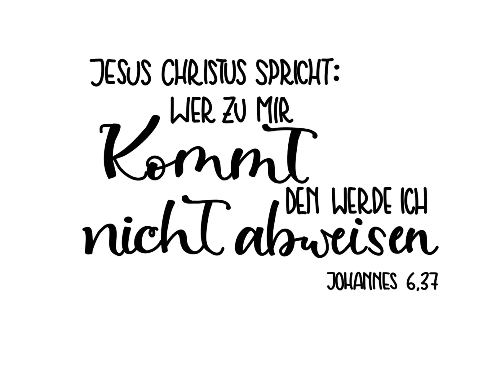 Wer zu mir kommt... poster con telaio in legno da Letters of Love