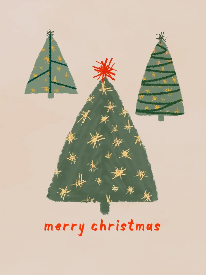 Merry Christmas | Simple Nordic Tree Scene plexiglass da sabidussi