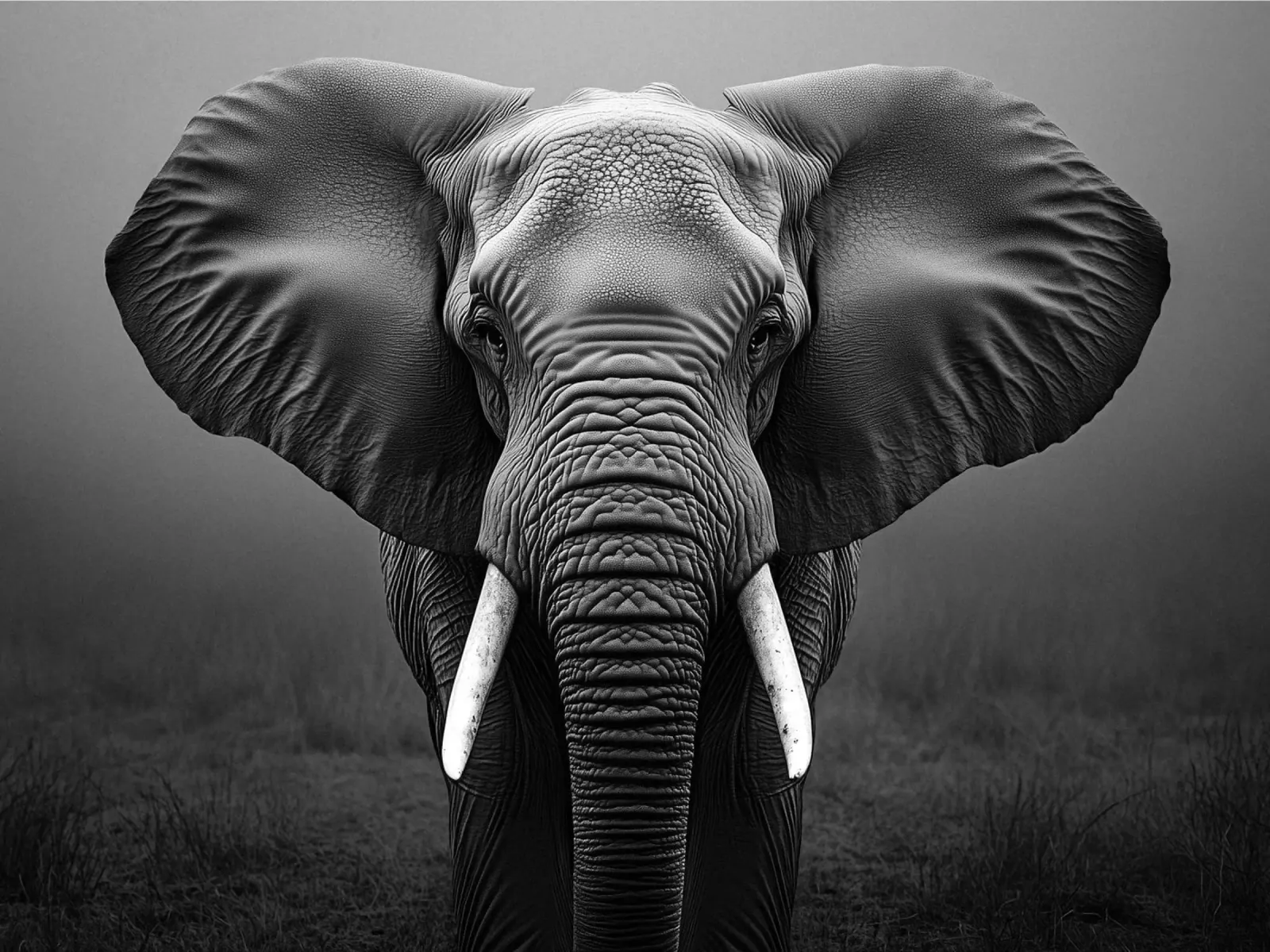 Powerful elephant portrait canvas by Carinaprint