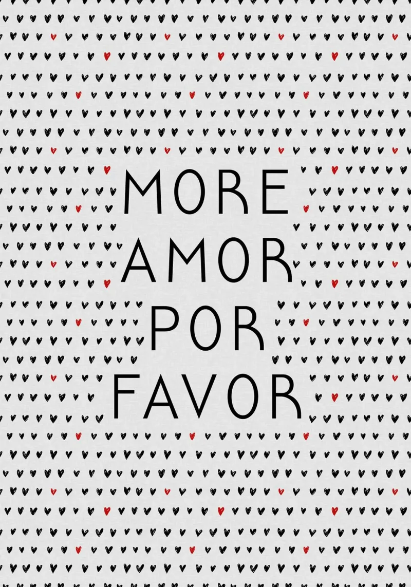 More Amor BW Quote canvas with Floater frame by Orara Studio