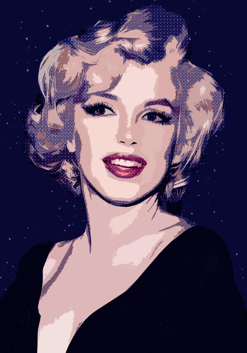 Marilyn Monroe Punkt Kunst Leinwand von neonartroom