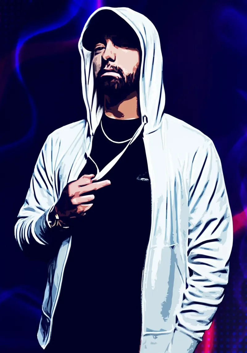 Arte di Eminem poster con telaio in alluminio da neonartroom