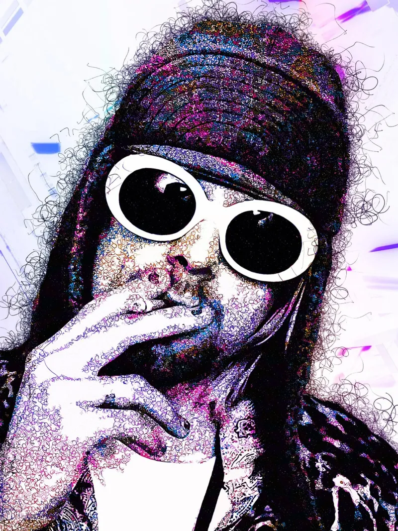 Scribble of Kurt Cobain canvas by neonartroom