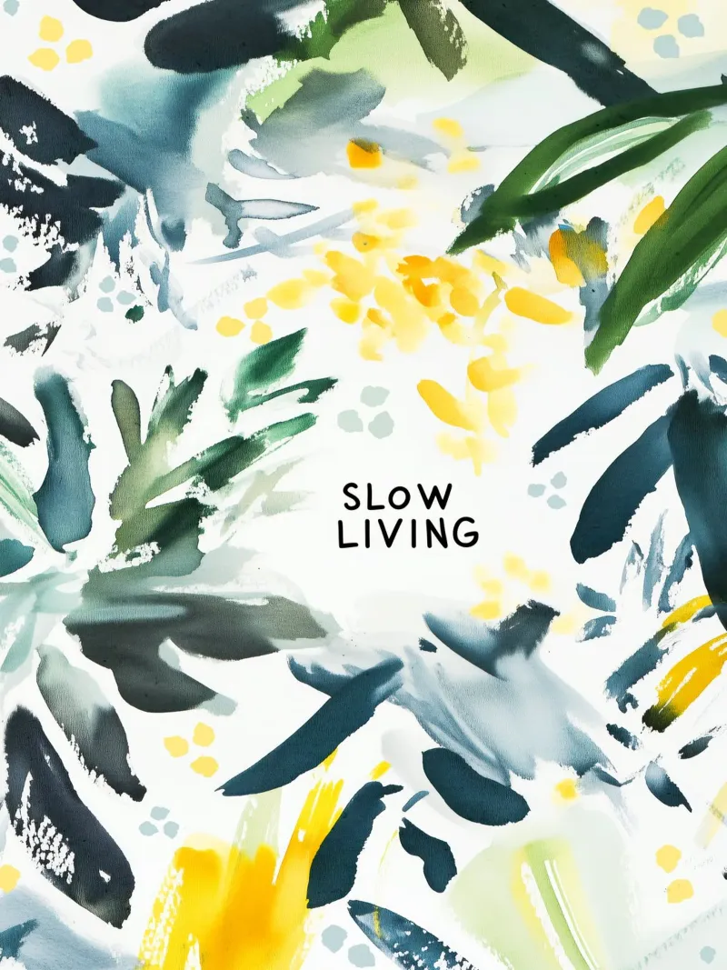 Slow Living (Version 2) canvas met Baklijst van treechild