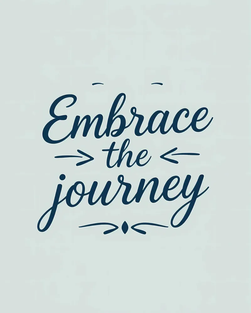 Abbracciare il viaggio pellicola backlit da inspirational quote