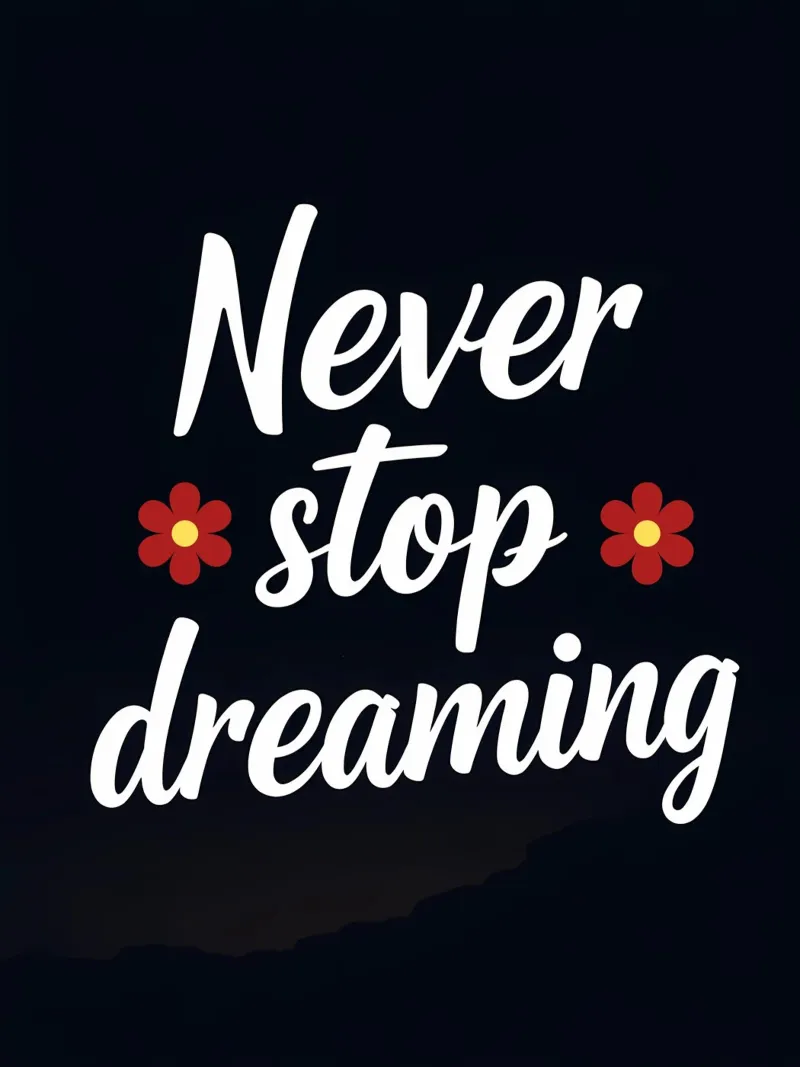 Non smettere mai di sognare pellicola backlit da inspirational quote
