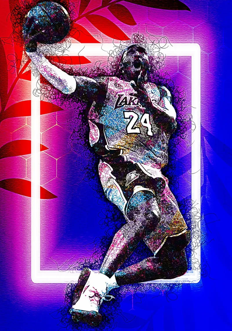 Arte di Kobe Bryant carta hahnemühle da neonartroom