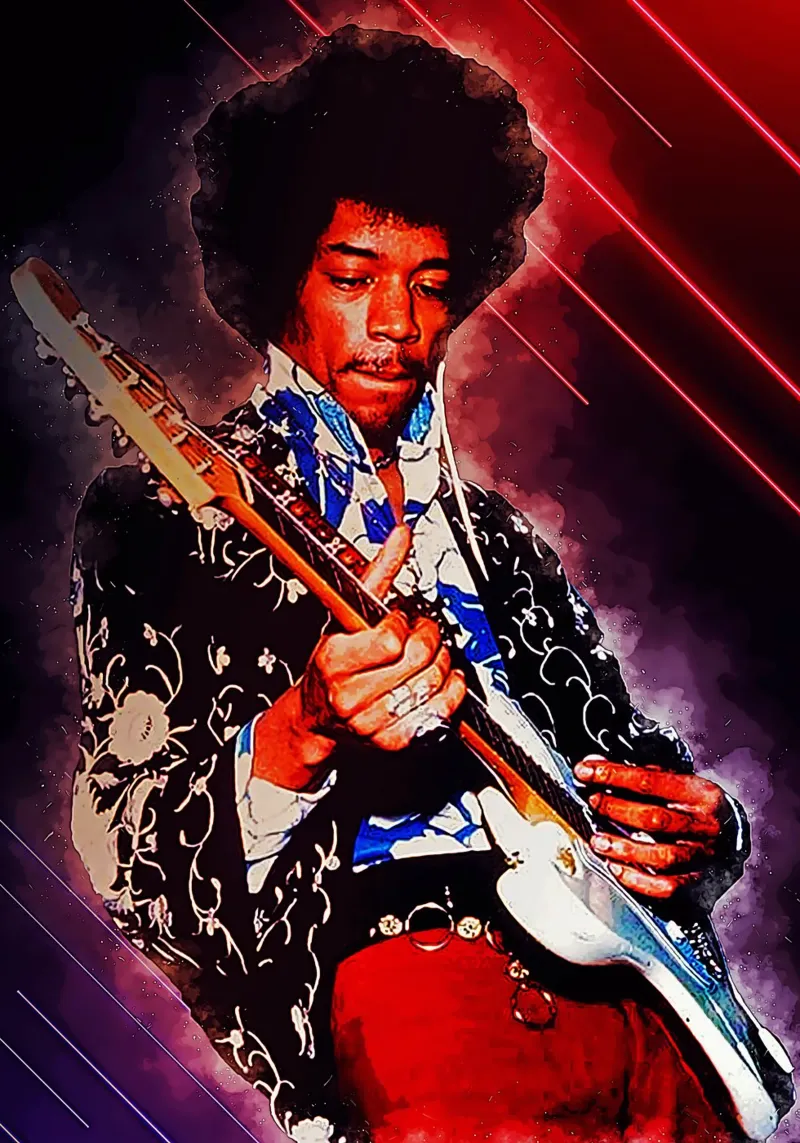 L'epopea di Jimi Hendrix pellicola backlit da neonartroom