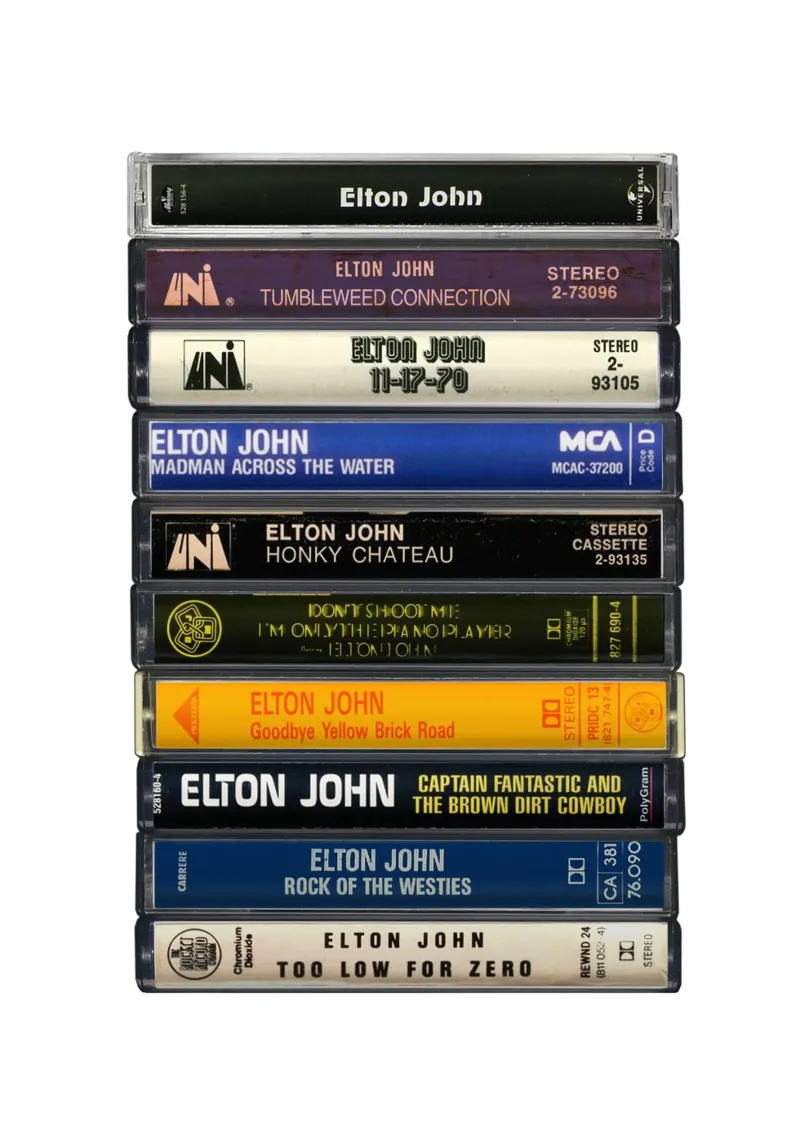 Elton John - Album raccolti - Stampa cassetta d'epoca carta hahnemühle da MrMustardPrints