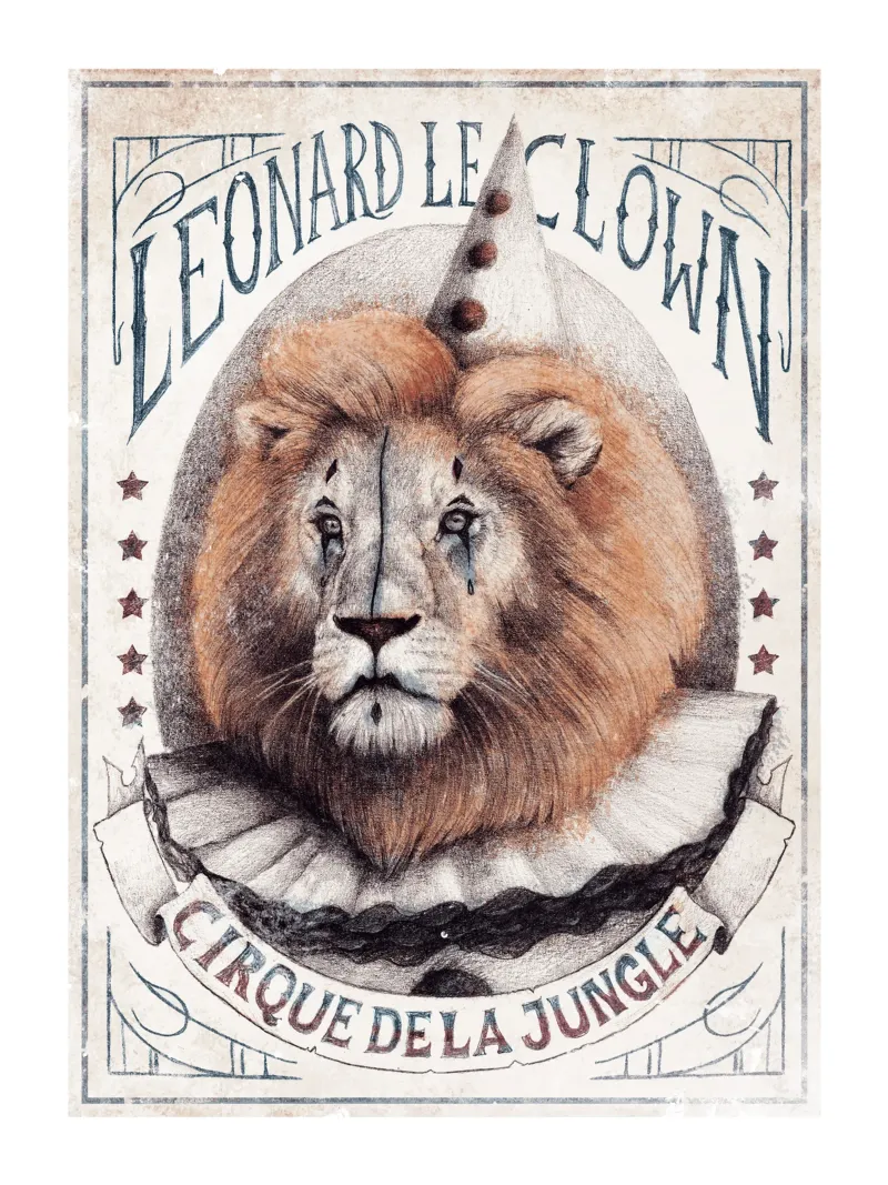 Leonard le Clown - Fascino estroso e spirito circense classico carta hahnemühle da mikekoubou