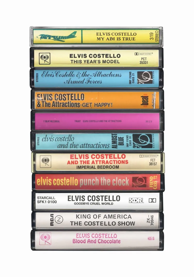 Elvis Costello - Album raccolti - Stampa cassetta d'epoca pellicola backlit da MrMustardPrints