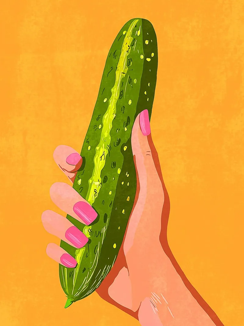 Pink fingernails and cucumber hahnemühle by Carinaprint