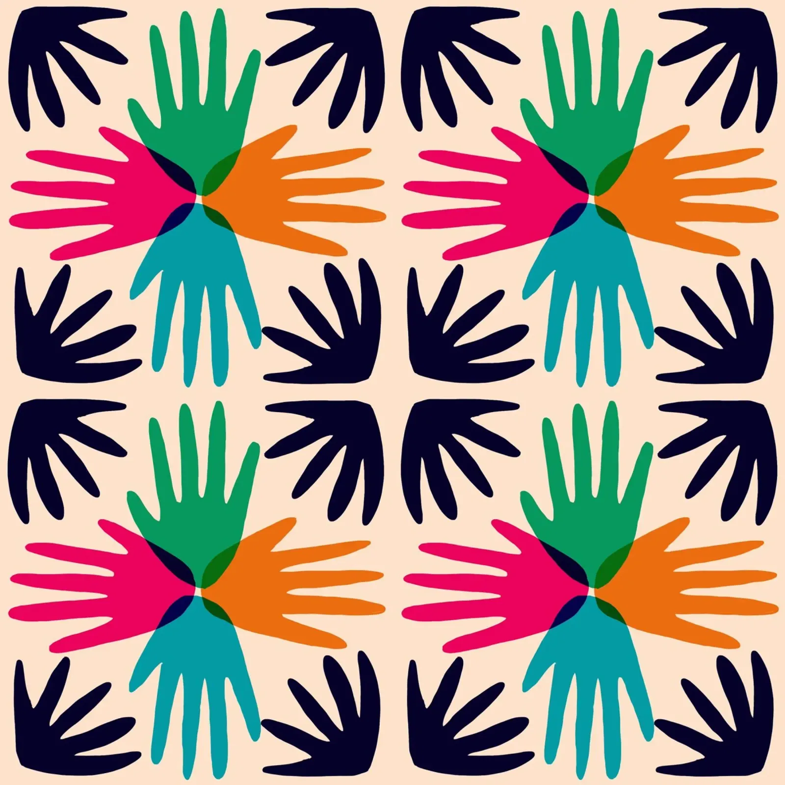 Hands abstract tile plexiglass da Studio Fiamma