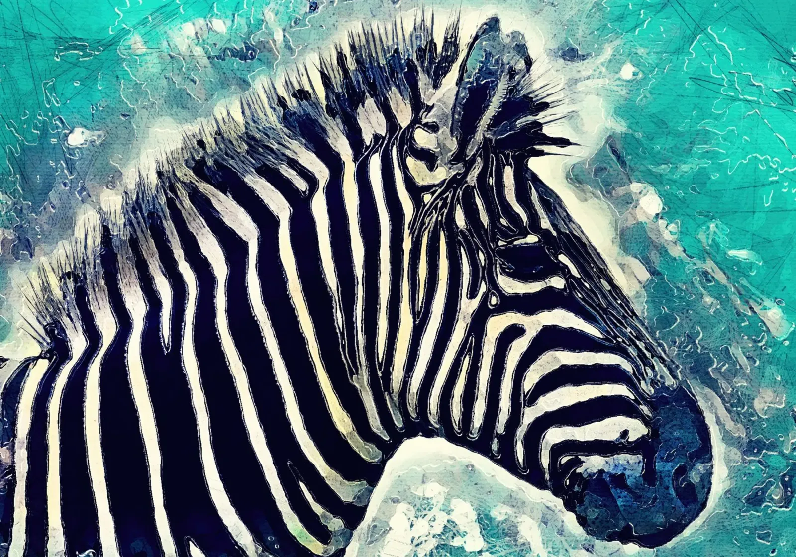 Zebra Tier Kunst Poster von Justyna Jaszke JBJart