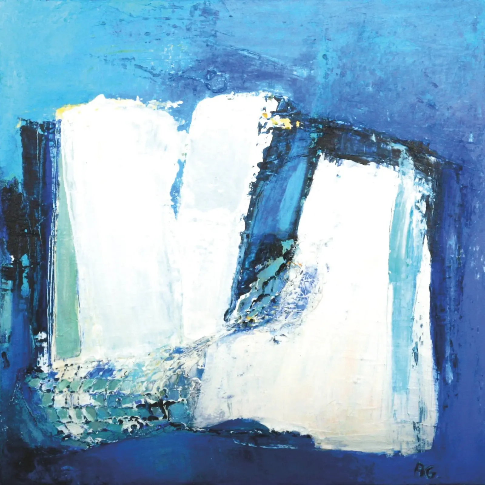 Blue Impressions 4 canvas by Anita Gewald