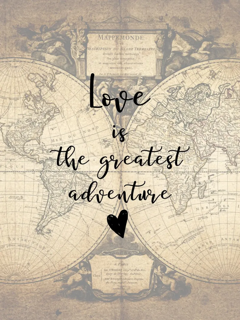Love ist the greatest adventure poster with wooden frame by ArtDesign by KBK