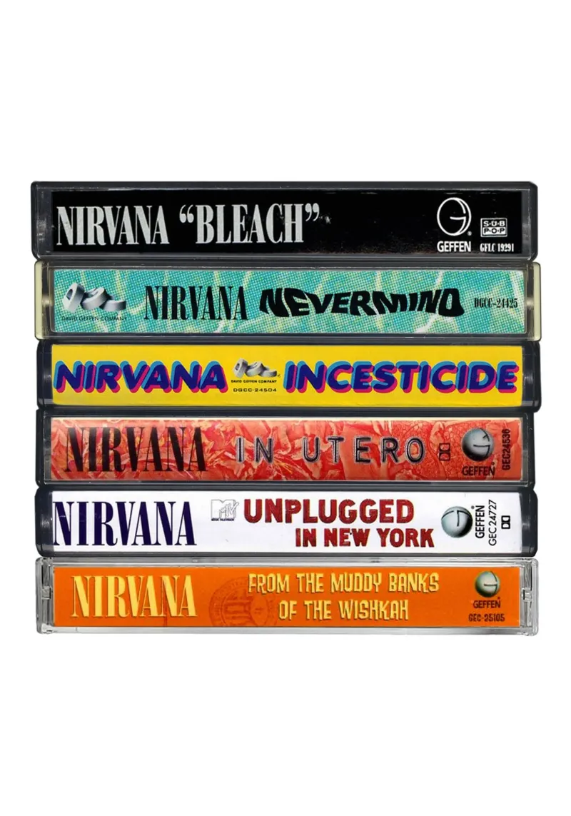 Nirvana - Album raccolti - Stampa musicassetta poster da MrMustardPrints
