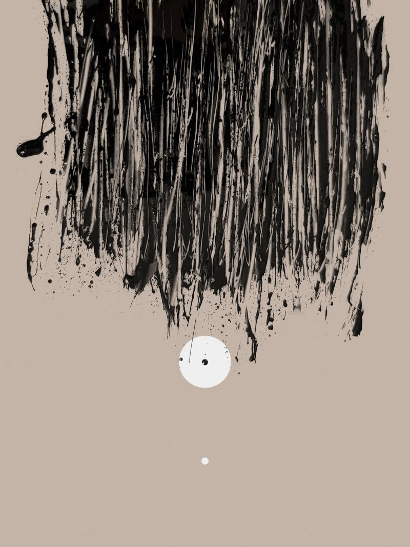 Two White Dots and Black Ink | Minimalist Abstract poster da sabidussi