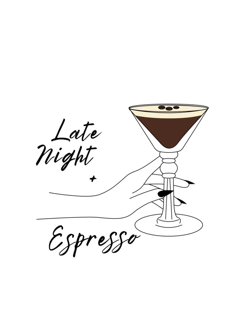 Late Night + Espresso poster con telaio in legno da ArtDesign by KBK