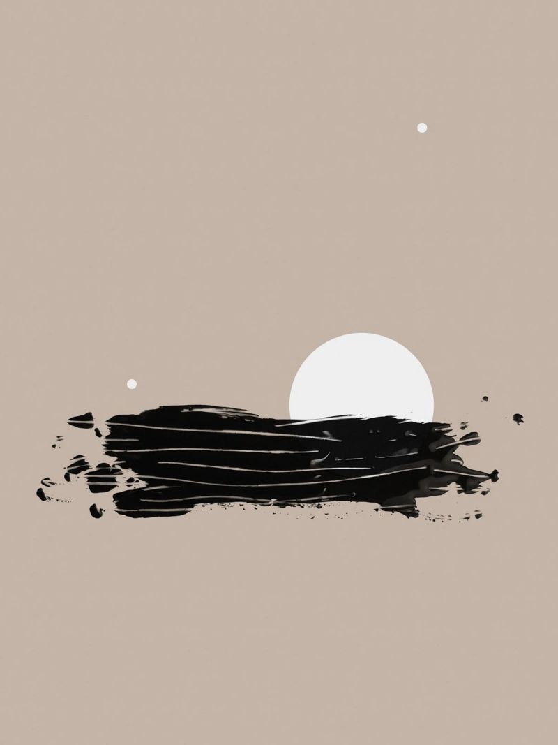 Three White Dots and Black Ink | Minimalist Abstract poster da sabidussi
