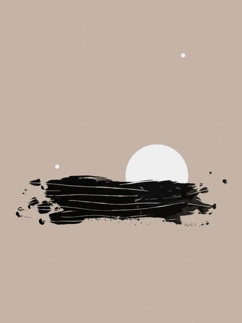Three White Dots and Black Ink | Minimalist Abstract poster da sabidussi