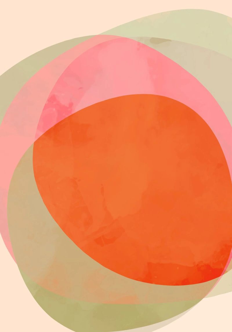Abstract Shapes 12 | Raspberry, Vanilla, Mint, Orange poster da sabidussi
