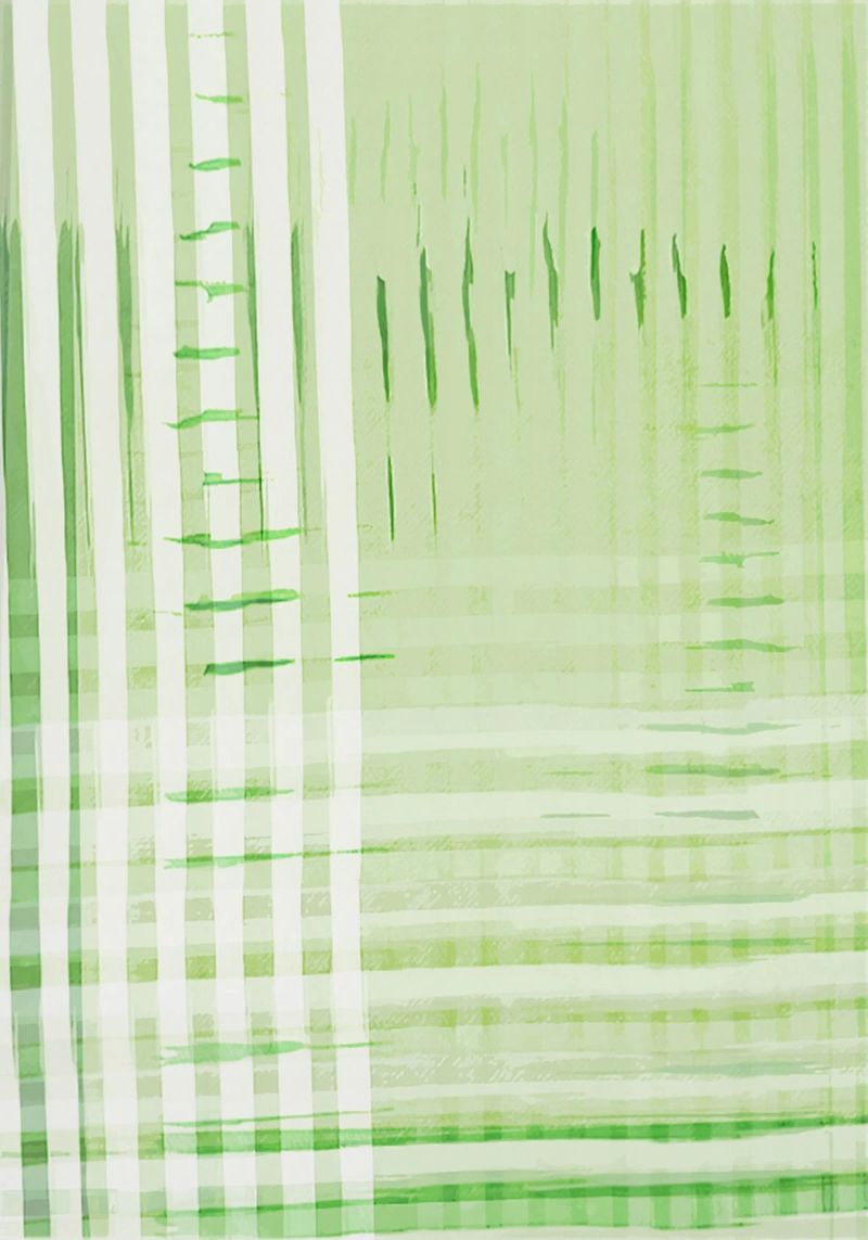 Abstract Shapes | Deconstructed Checkers | Spring Green Leinwand von sabidussi
