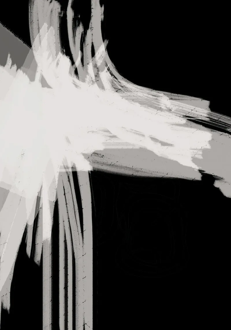 Strokes 14 | Expressive Black & Neutral Abstract plexiglass da sabidussi