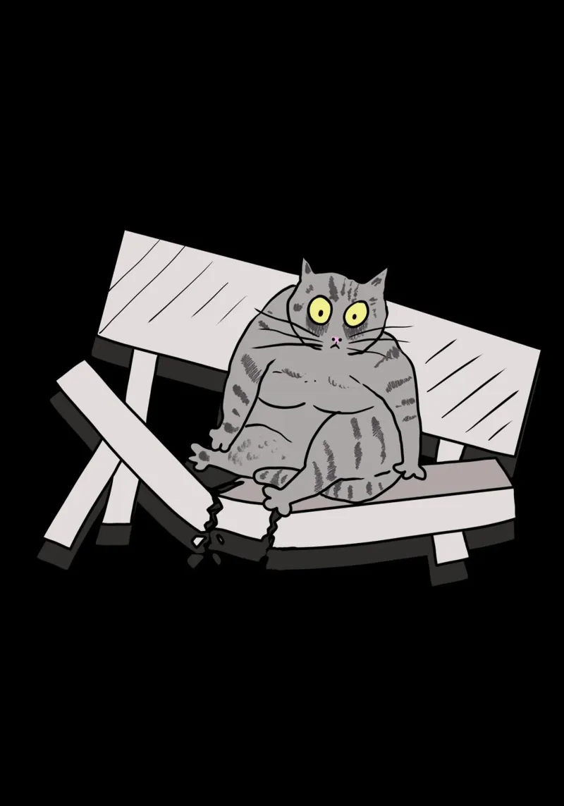 chubby wide-eyed cat tela con Cornice a cassetta da ramosashop