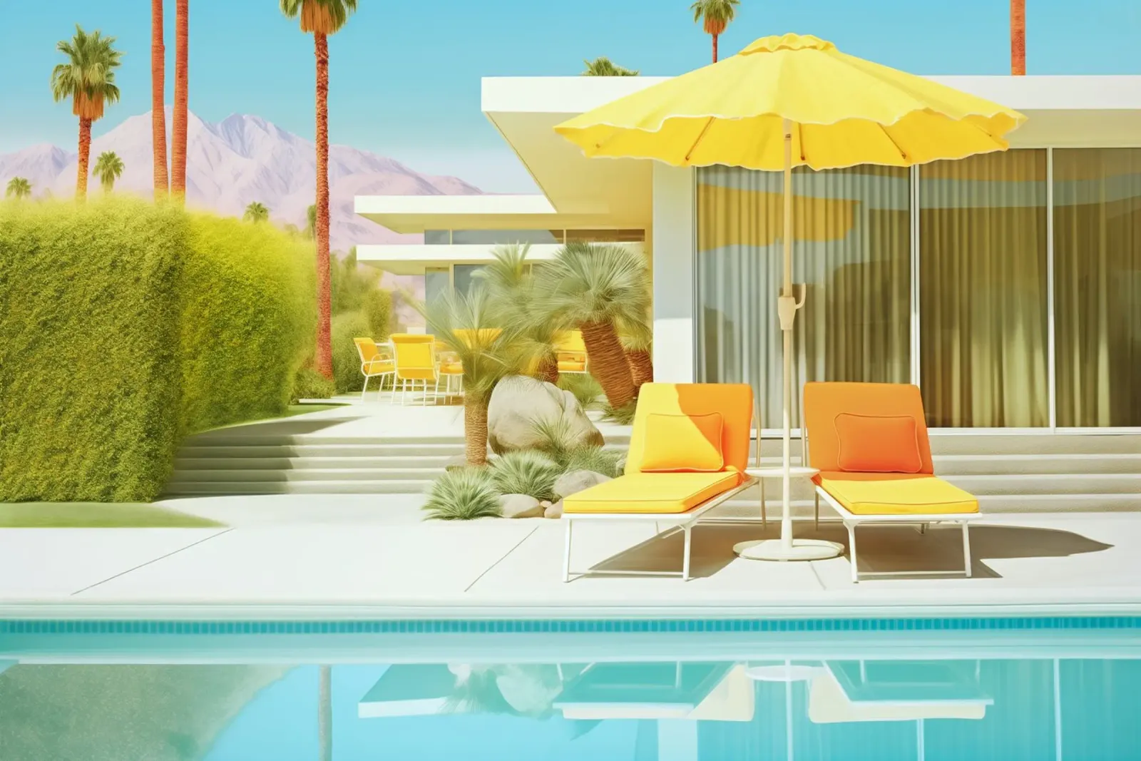 Yellow Summer Palm Springs hahnemühle by Carinaprint