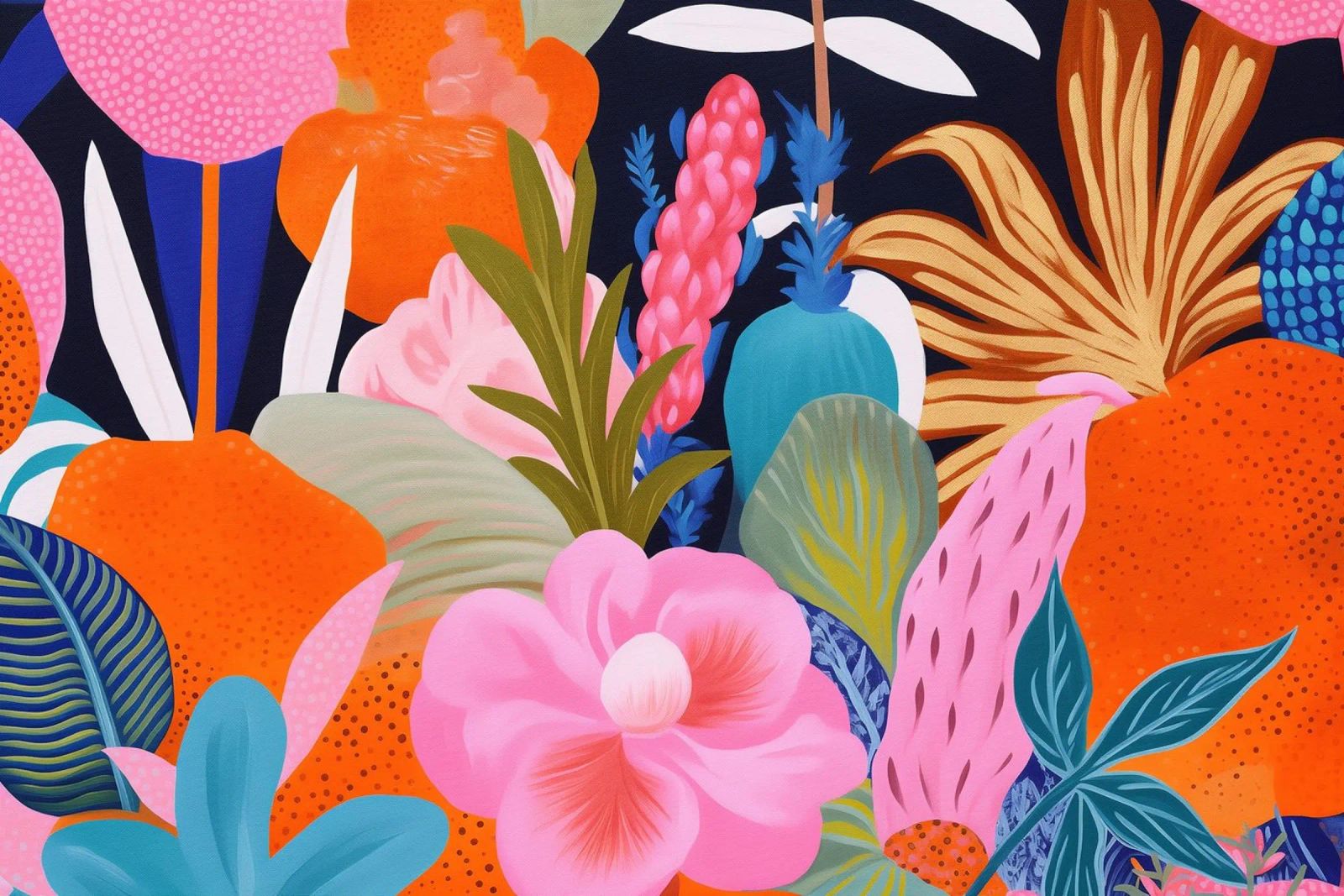 Peinture de la joie des fleurs poster de Carinaprint
