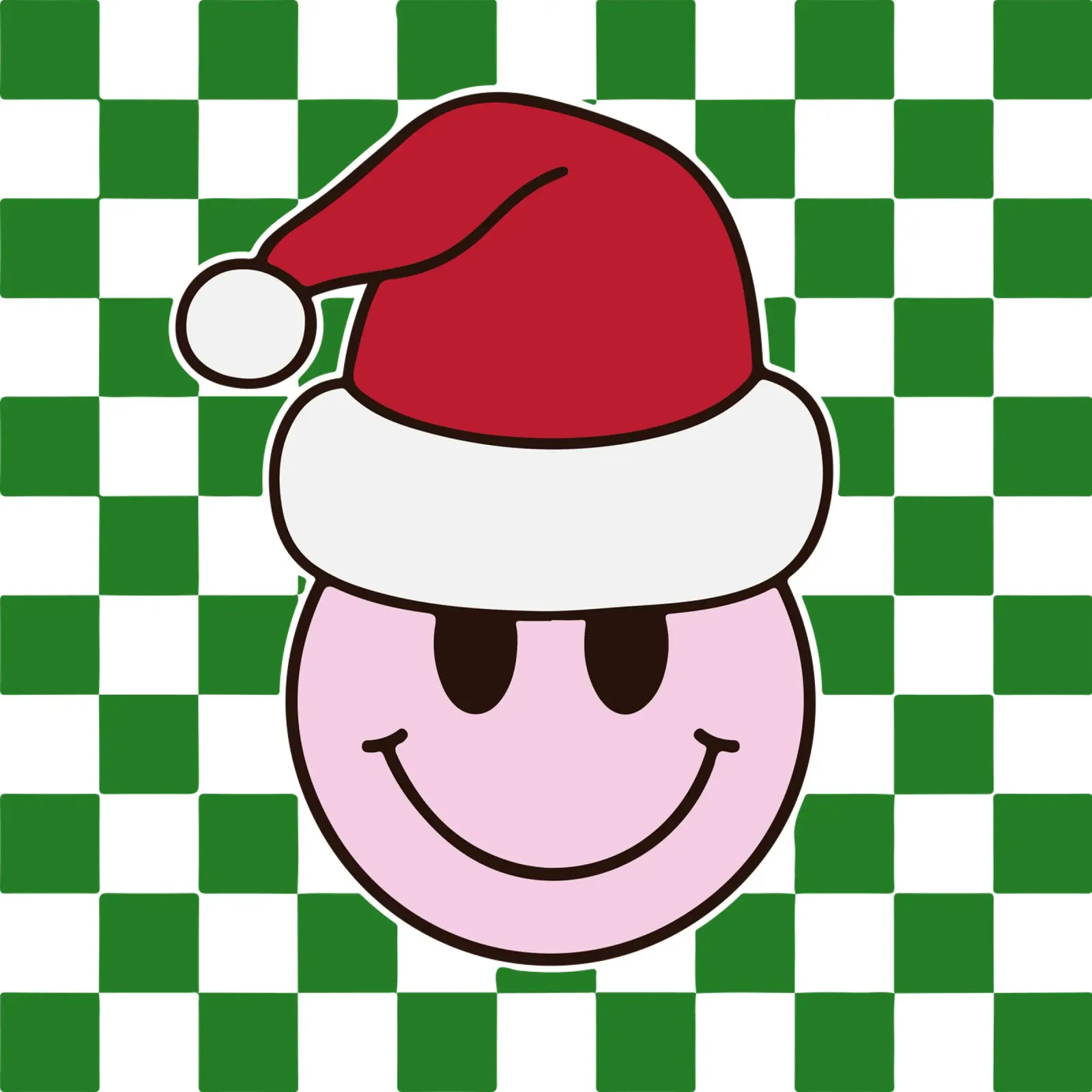 Grappig Gelukkig Gezicht Kerstman Icoon glimlach Kerstdag Geschenk canvas met Baklijst van onefeelshop