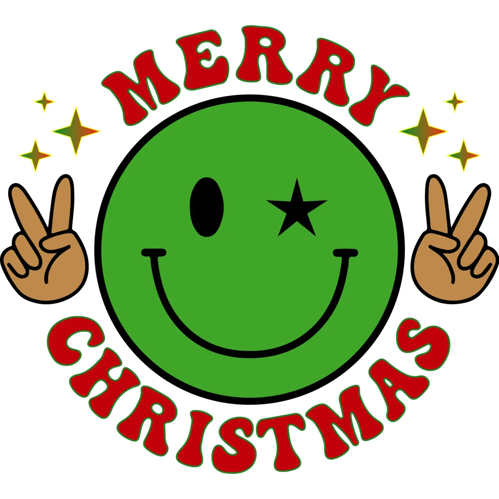 Buon Natale Faccia felice Icona sorriso alluminio dibond da onefeelshop