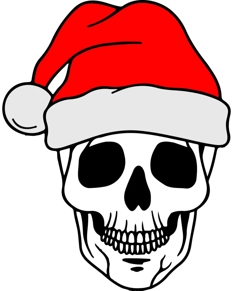 Kerstman Schedel Parodie Ontwerp canvas met Baklijst van onefeelshop