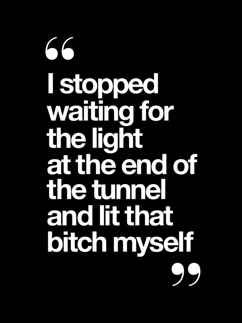 I Stopped Waiting for the Light at the End of the Tunnel canvas by THE MOTIVATED TYPE