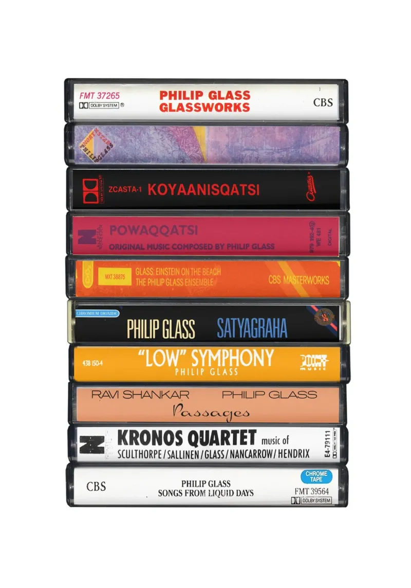 Philip Glass - Album raccolti - Stampa su cassetta alluminio dibond da MrMustardPrints