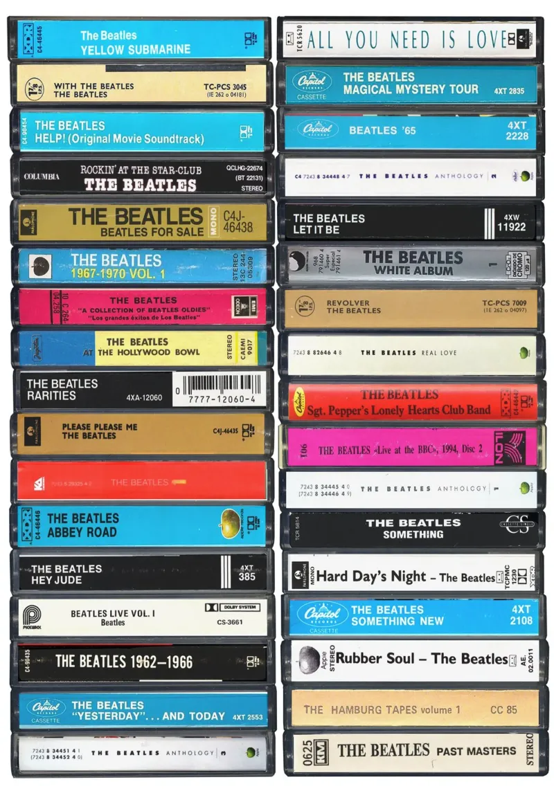 The Beatles - Collected Albums & Singles - Cassette Print lienzo de MrMustardPrints