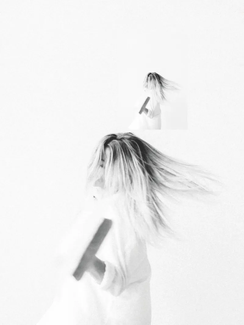 Dance of freedom - Minimalist movement portrait canvas with Floater frame by Whole©