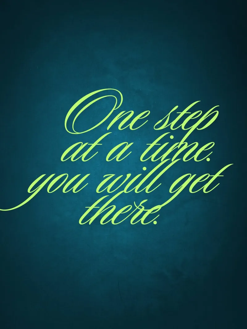 Un passo alla volta pellicola backlit da inspirational quote