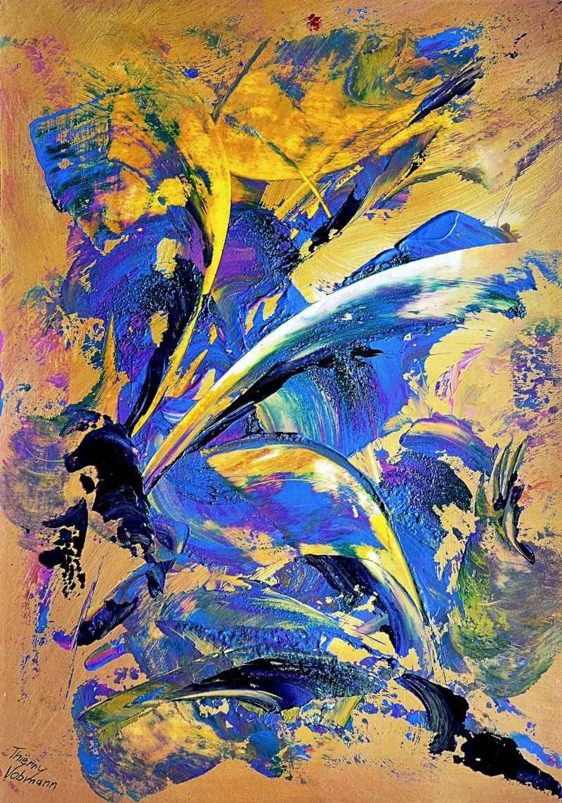 IDEAL GIFT 52 forex plate by Thierry Vobmann Abstract painting