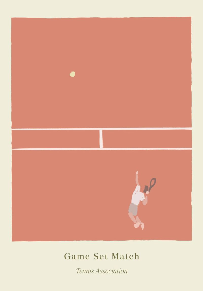 Boho Retro Sports 2 Tennis Court 4 poster by Boho Print Collection