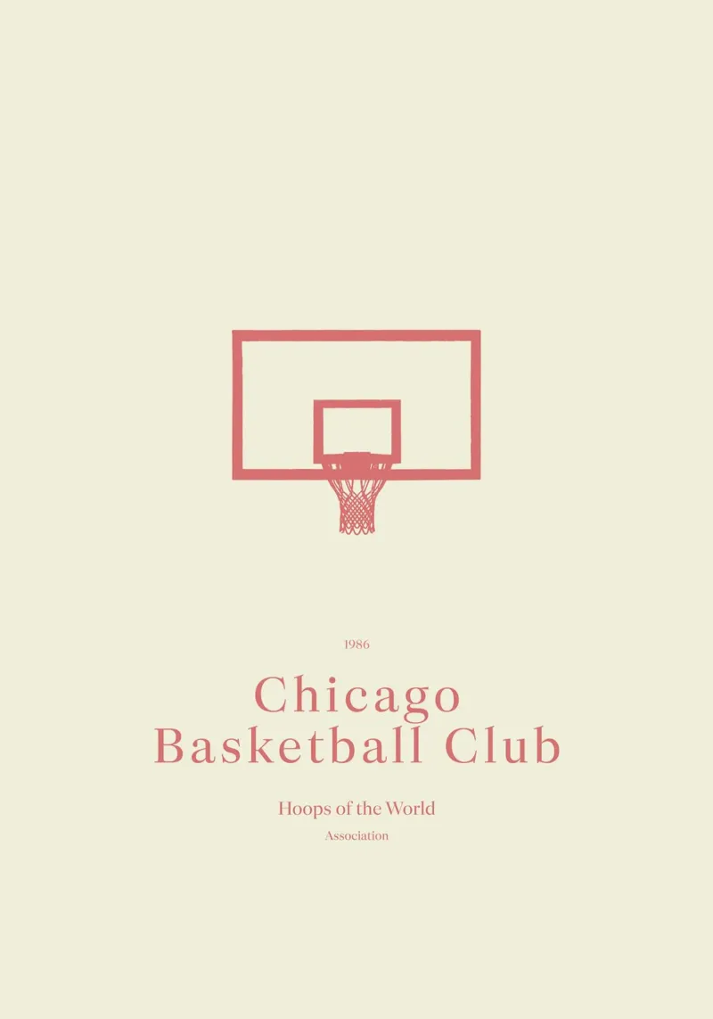 Boho Retro Sports 6 Basketball Hoop 1 poster da Boho Print Collection